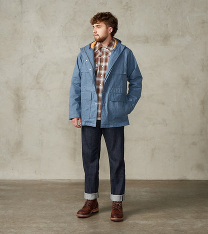 Heavy Duty Raincoat - H.Stevensons® Dry Waxed Ripstop - Faded Blue