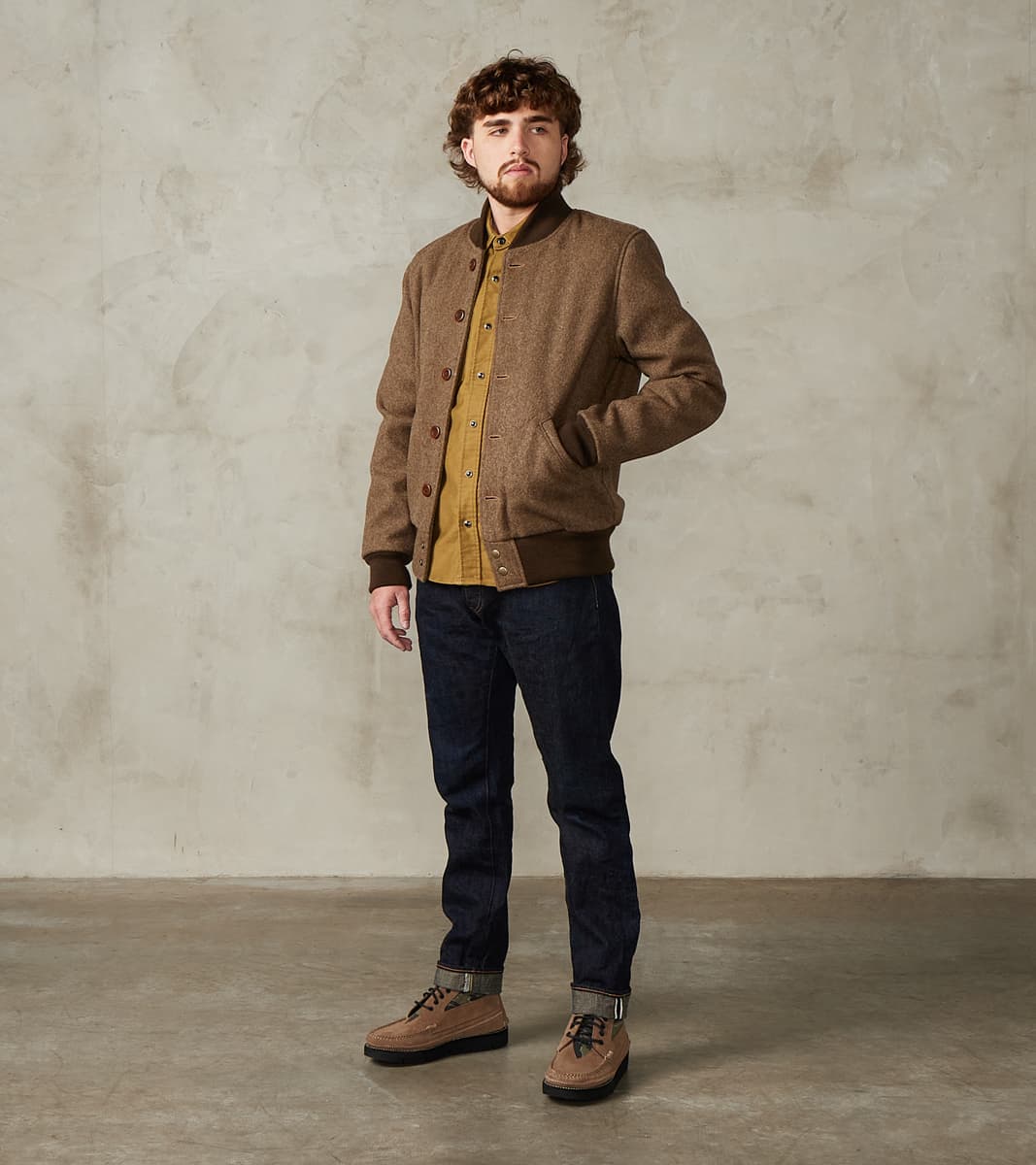 Pilot Club Jacket - Fox Brothers® Great Coat Cloth - Khaki