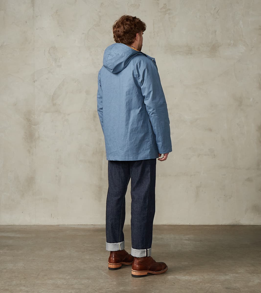 Heavy Duty Raincoat - H.Stevensons® Dry Waxed Ripstop - Faded Blue