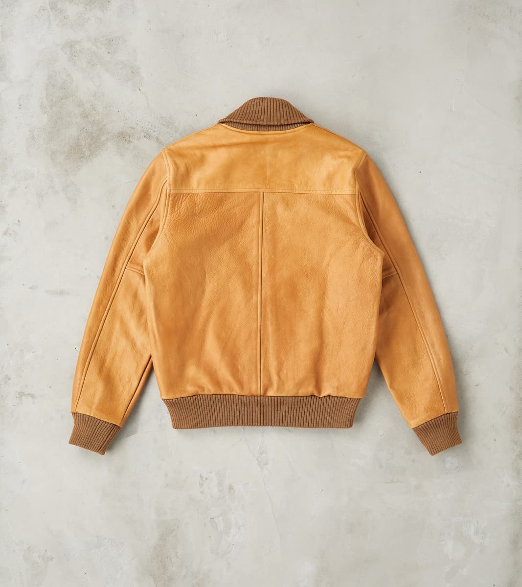 All-City Varsity Jacket - Natural Cowhide Leather - Rust