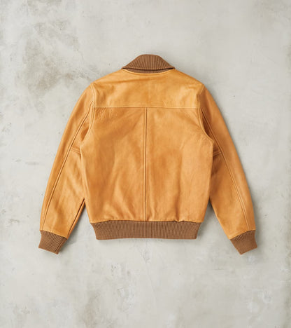 All-City Varsity Jacket - Natural Cowhide Leather - Rust