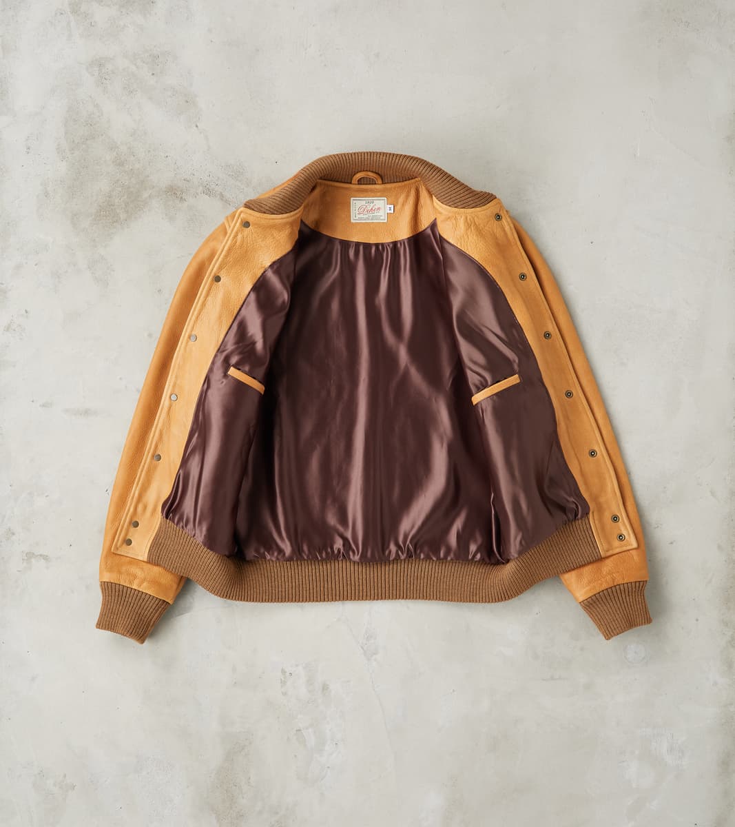 All-City Varsity Jacket - Natural Cowhide Leather - Rust