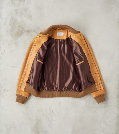 All-City Varsity Jacket - Natural Cowhide Leather - Rust