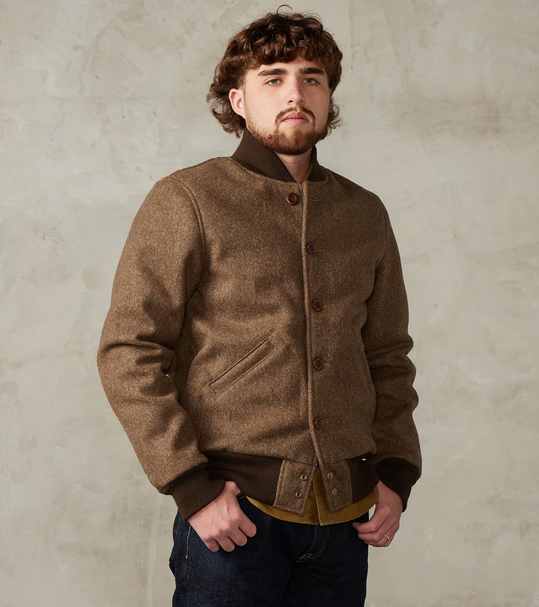 Dehen 1920 x Division Road Pilot Club Jacket - Fox Brothers® Great Coat Cloth - K…