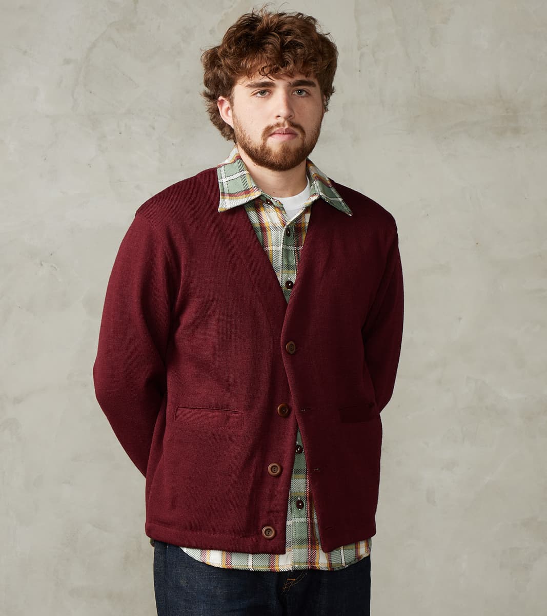 Dehen 1920 x DR Spring Slouchy Cardigan - Burgundy – Division Road