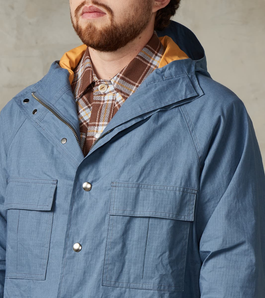 Heavy Duty Raincoat - H.Stevensons® Dry Waxed Ripstop - Faded Blue