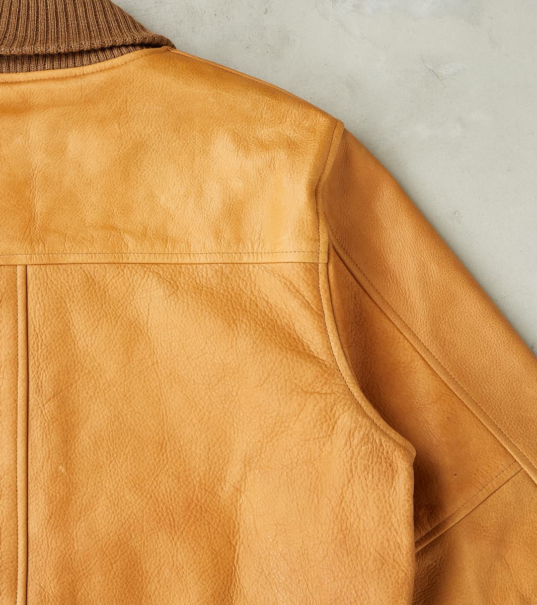 All-City Varsity Jacket - Natural Cowhide Leather - Rust