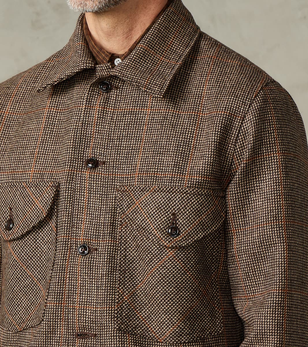 Skyline Overshirt - Lovat® Tweed Twill -  Birmingham Brown Check