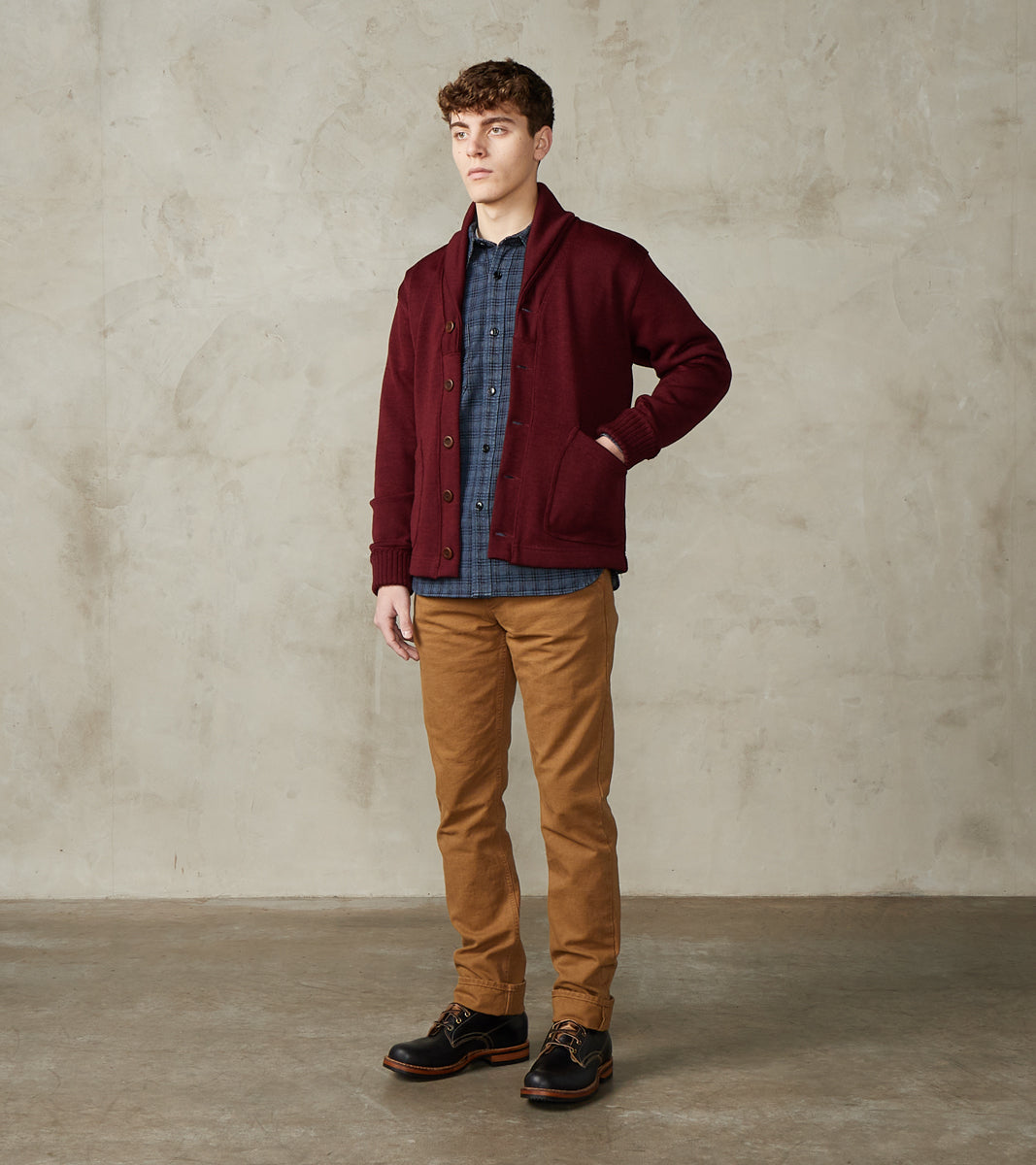 Dehen 1920 x DR Shawl Cardigan - Burgundy – Division Road, Inc.