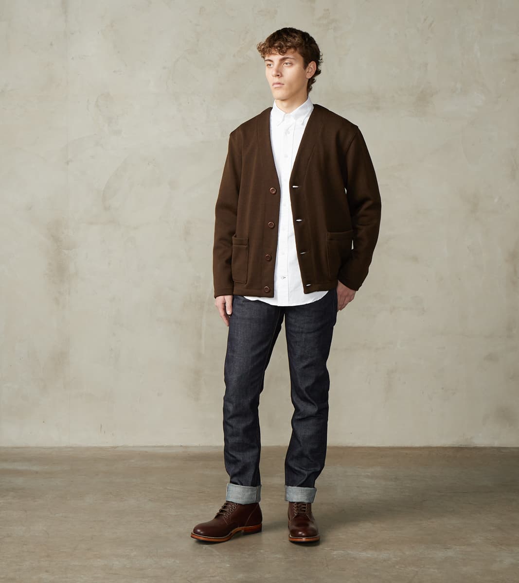 Dehen 1920 x DR Casual Cardigan - Brown S Dehen 1920 x DR Casual Cardigan - Brown S