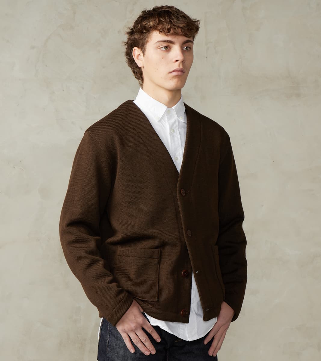 Dehen 1920 x DR Casual Cardigan - Brown S Dehen 1920 x DR Casual Cardigan - Brown S
