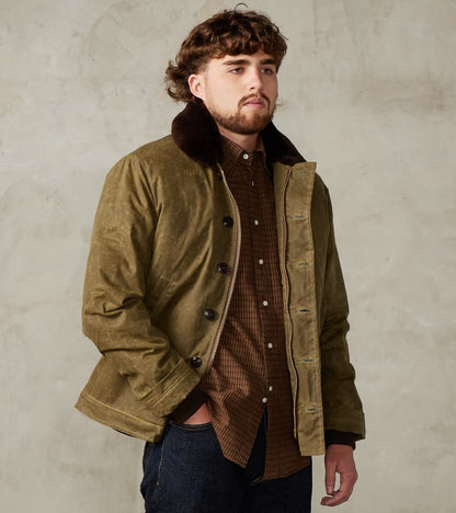 Dehen 1920 x Division Road N-1 Deck Jacket - 7oz Martexin Waxed Sailcloth - Milit…