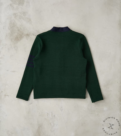 Barrister Cardigan - Pine & Navy