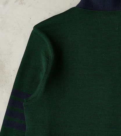 Barrister Cardigan - Pine & Navy