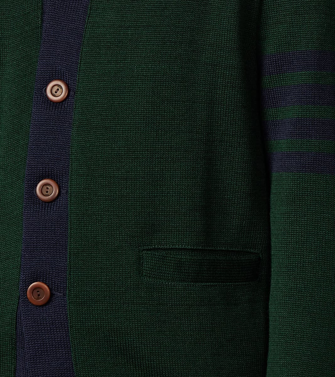 Barrister Cardigan - Pine & Navy