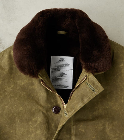 N-1 Deck Jacket - 7oz Martexin Waxed Sailcloth - Military Olive