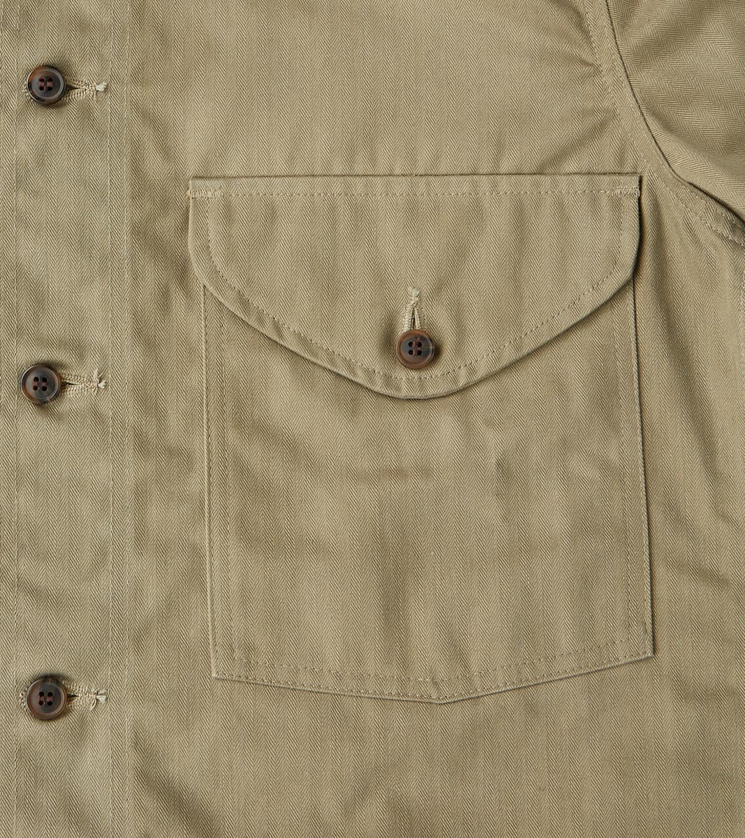 Skyline Overshirt - 12oz H.Stevensons® Dry Waxed Herringbone - Sage