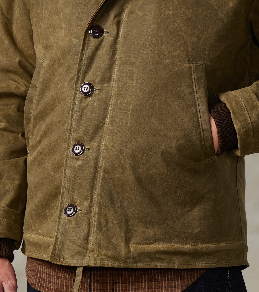 N-1 Deck Jacket - 7oz Martexin Waxed Sailcloth - Military Olive