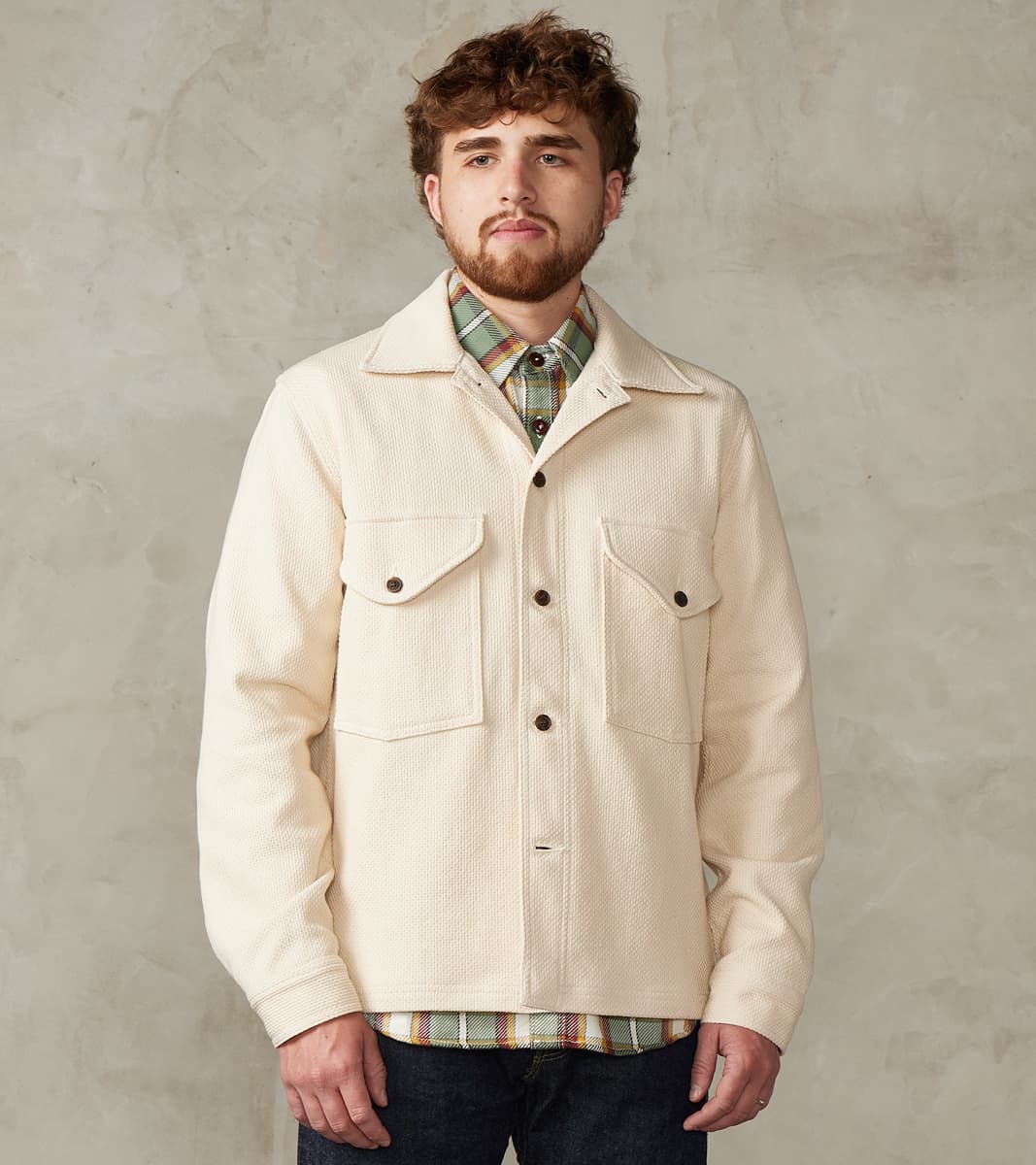 Dehen 1920 x Division Road Skyline Overshirt - Japanese Sashi-Ori - Natural