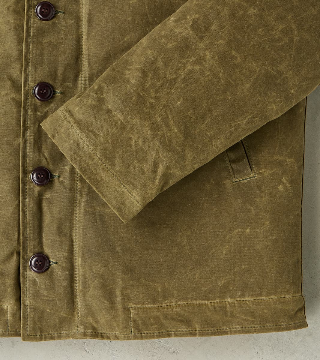 N-1 Deck Jacket - 7oz Martexin Waxed Sailcloth - Military Olive