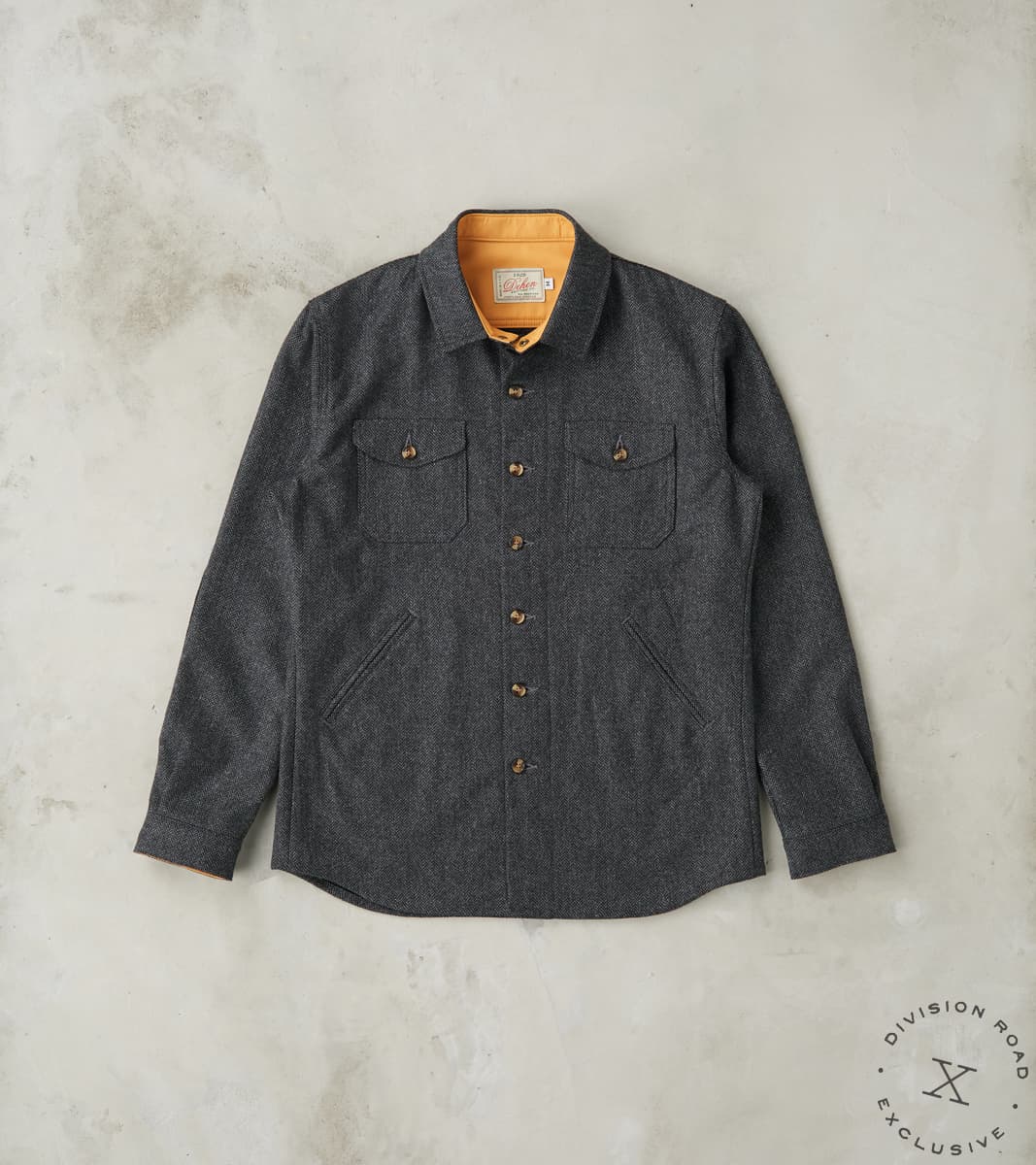 Crissman Overshirt - Abraham Moon® Merino Herringbone - Charcoal