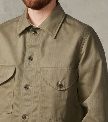 Skyline Overshirt - 12oz H.Stevensons® Dry Waxed Herringbone - Sage