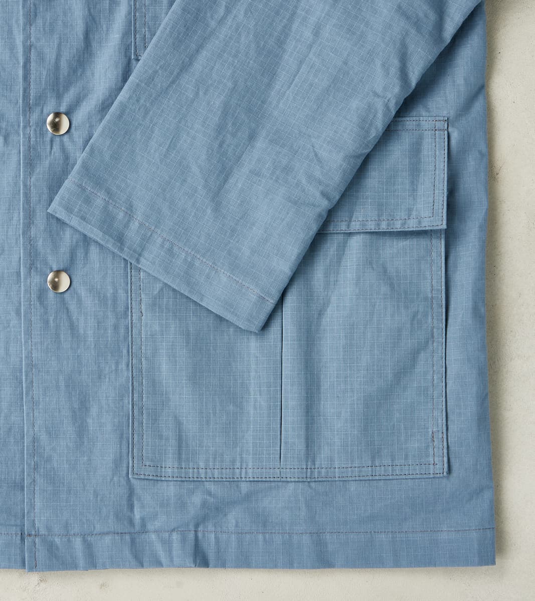 Heavy Duty Raincoat - H.Stevensons® Dry Waxed Ripstop - Faded Blue