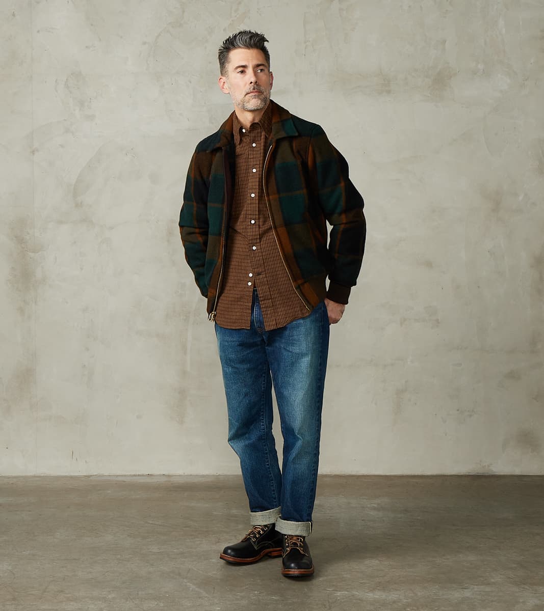Weekender Jacket - Melton Wool Twill - Oregon Plaid