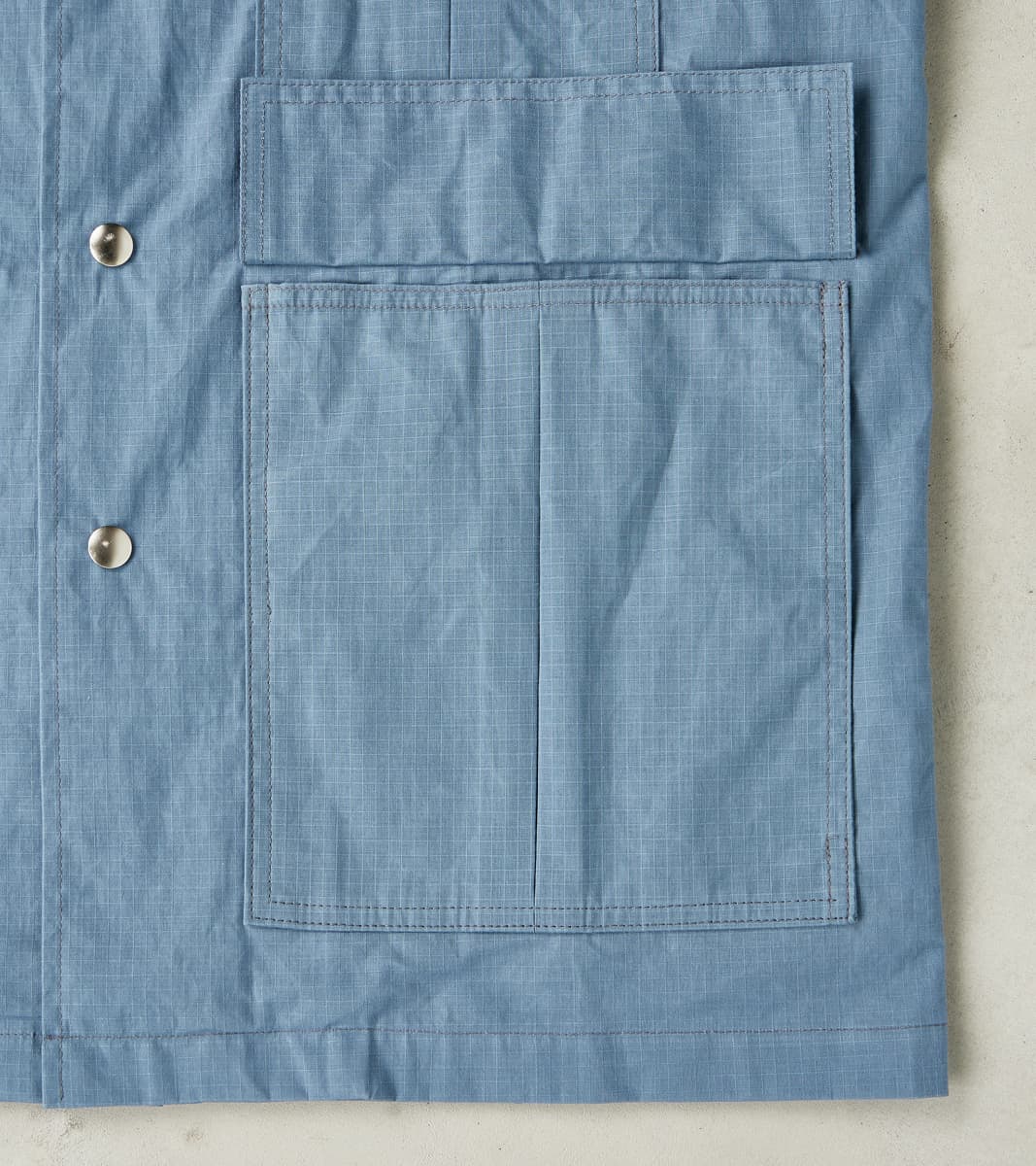 Heavy Duty Raincoat - H.Stevensons® Dry Waxed Ripstop - Faded Blue