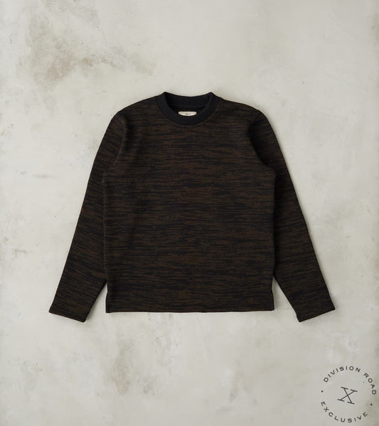 Dehen 1920 x Division Road Crewneck Sweater - Black & Brown Melange