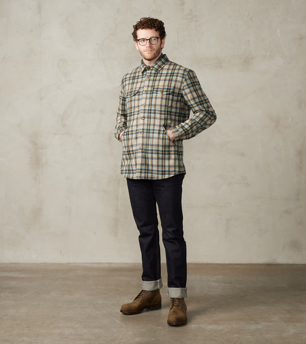 Crissman Overshirt - Fox Brothers® Flannel - Parisian Check Twill