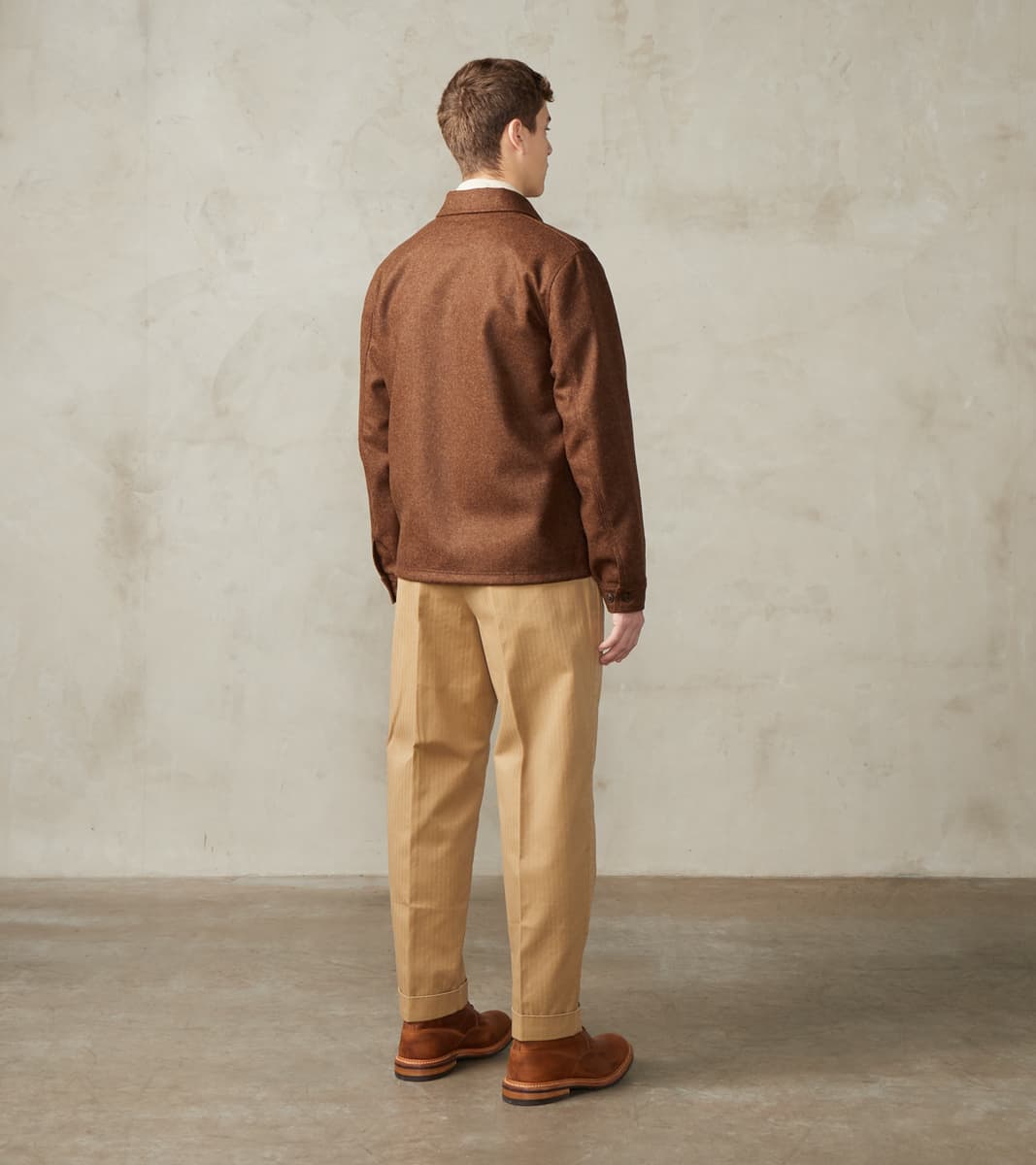 Skyline Overshirt - A.Moon® Shetland Plain Twill - Tobacco Brown Mix