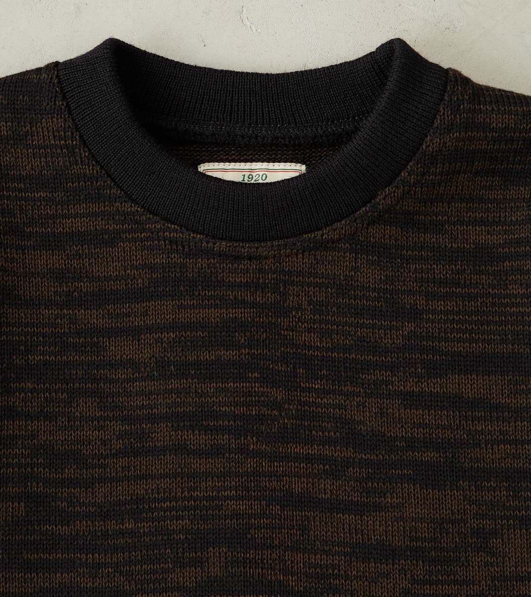 Crewneck Sweater - Black & Brown Melange