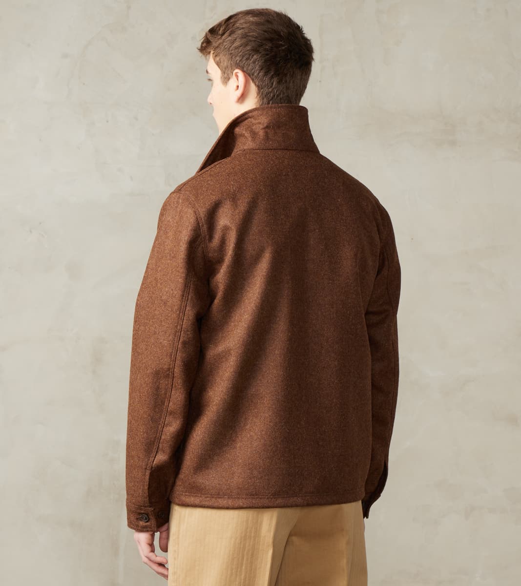 Skyline Overshirt - A.Moon® Shetland Plain Twill - Tobacco Brown Mix