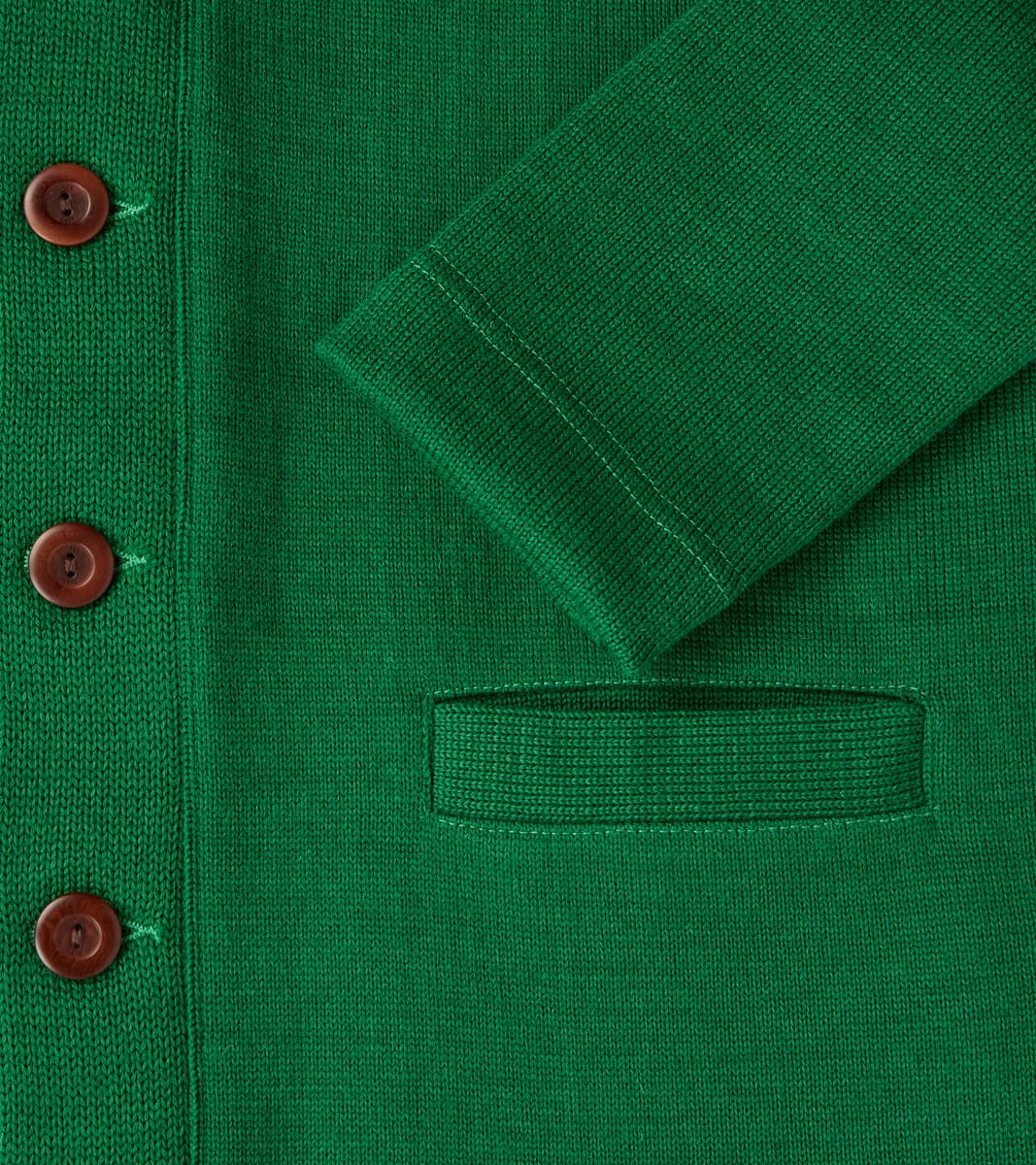 Collegiate Cardigan - Kelly Green/Luggage