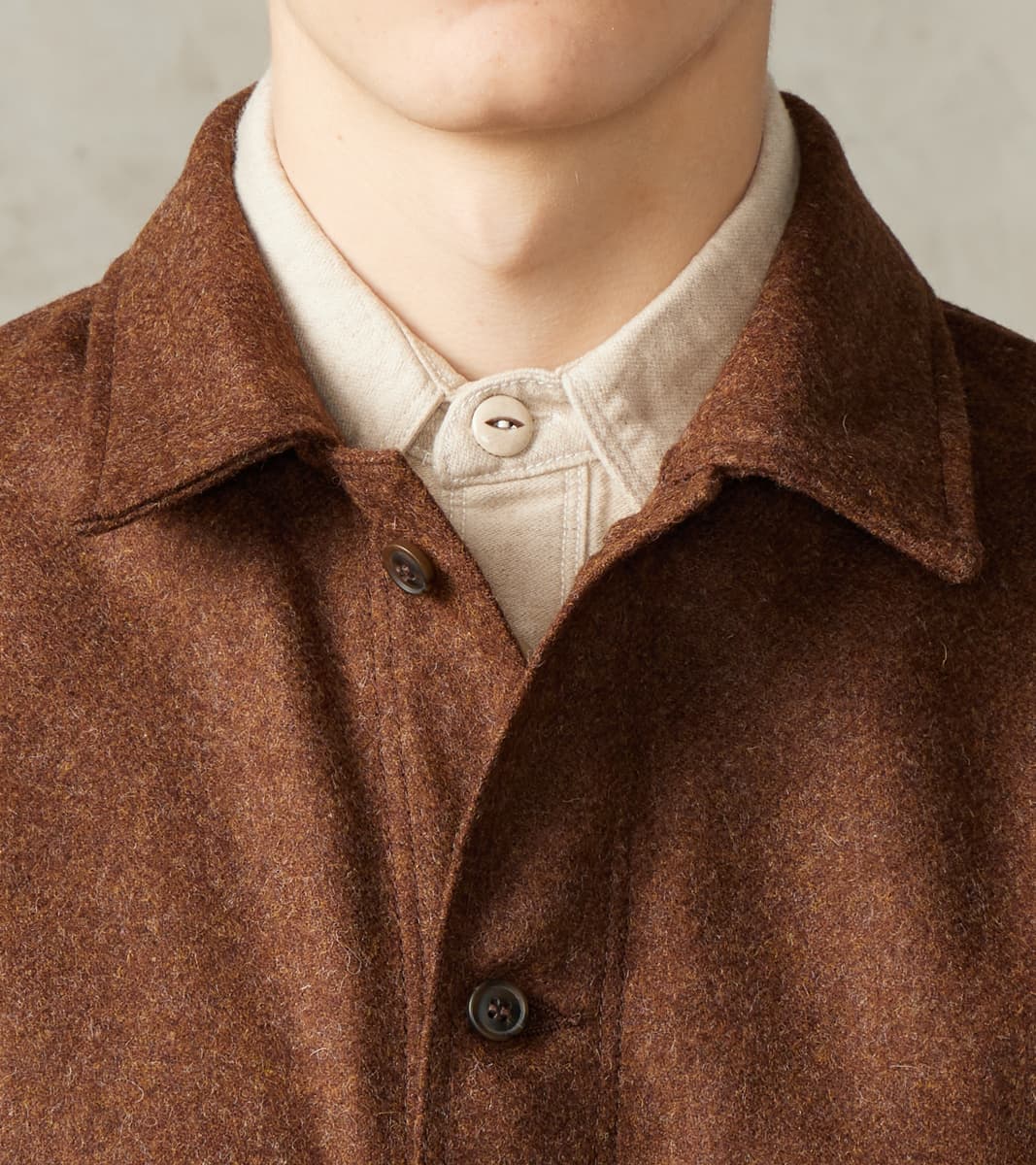 Skyline Overshirt - A.Moon® Shetland Plain Twill - Tobacco Brown Mix