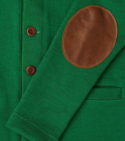 Collegiate Cardigan - Kelly Green/Luggage