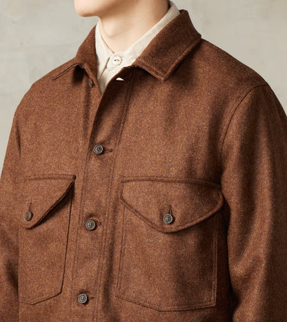 Skyline Overshirt - A.Moon® Shetland Plain Twill - Tobacco Brown Mix