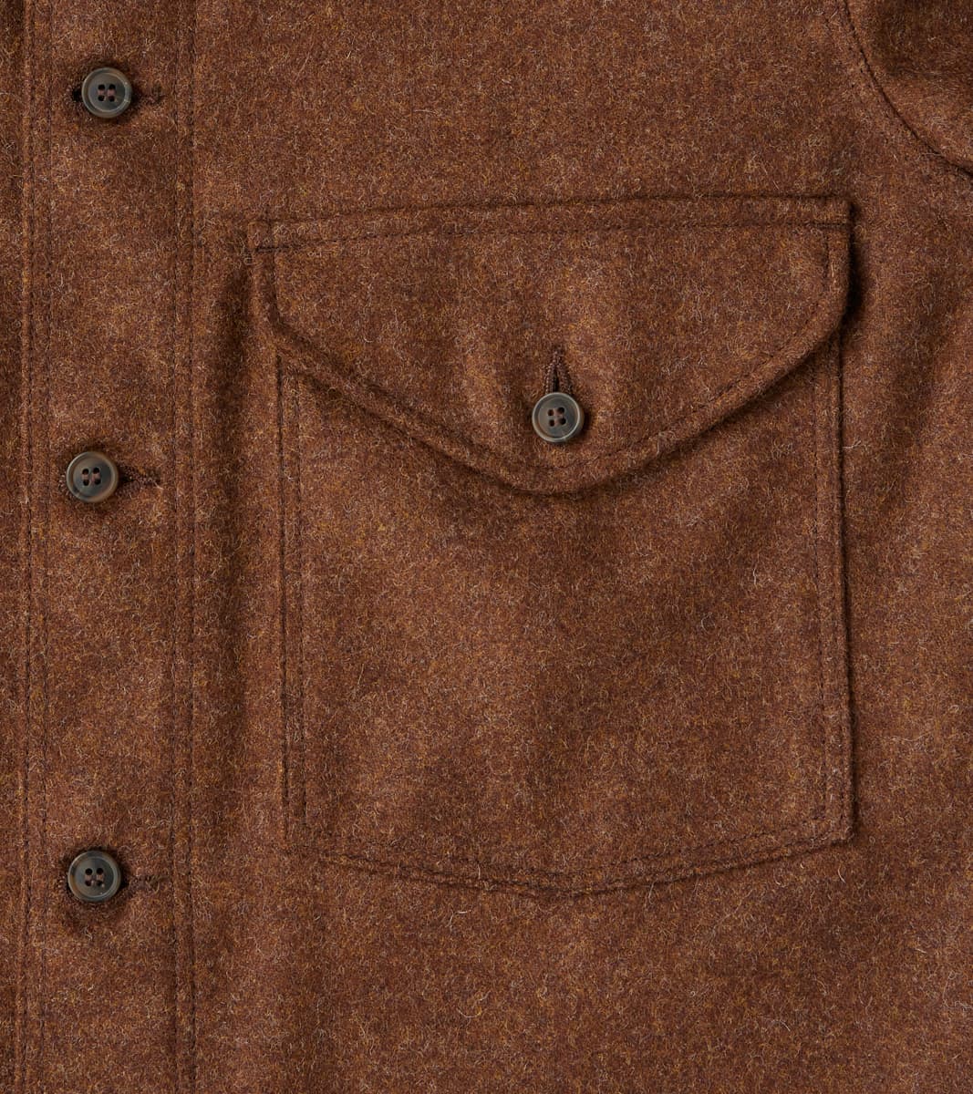 Skyline Overshirt - A.Moon® Shetland Plain Twill - Tobacco Brown Mix