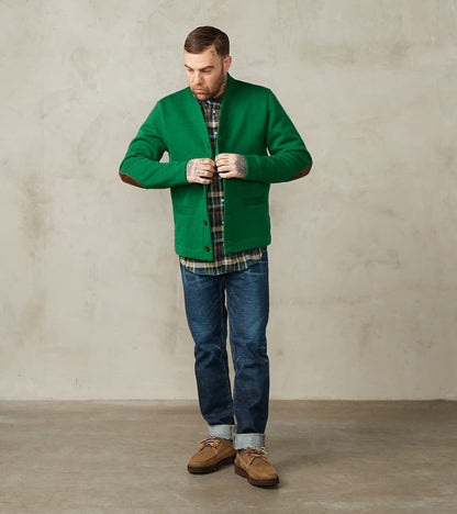 Collegiate Cardigan - Kelly Green/Luggage