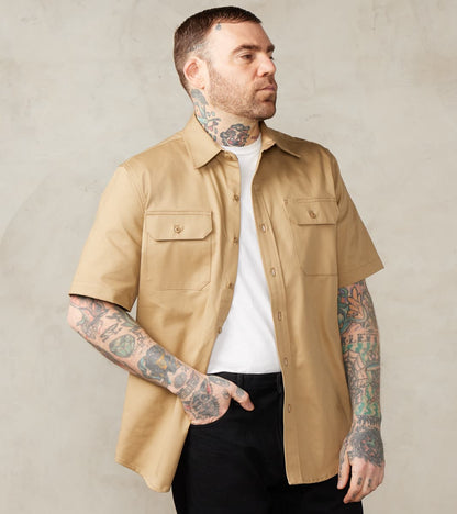 Dehen 1920 Drover Shirt - Japanese Military Canvas - Alvord Khaki