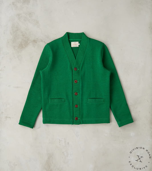 Dehen 1920 x Division Road Collegiate Cardigan - Kelly Green/Luggage