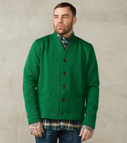 Dehen 1920 x Division Road Collegiate Cardigan - Kelly Green/Luggage