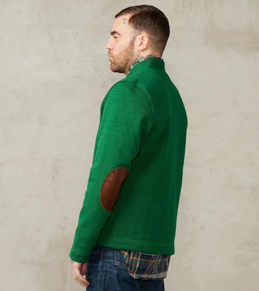 Collegiate Cardigan - Kelly Green/Luggage