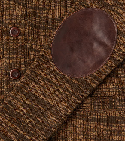 Collegiate Cardigan - Brown & Dark Tan Melange