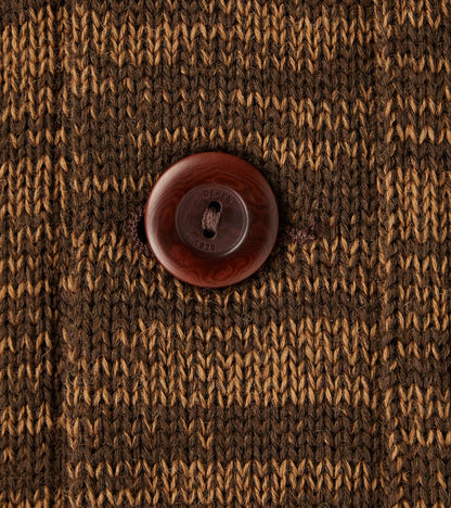 Collegiate Cardigan - Brown & Dark Tan Melange