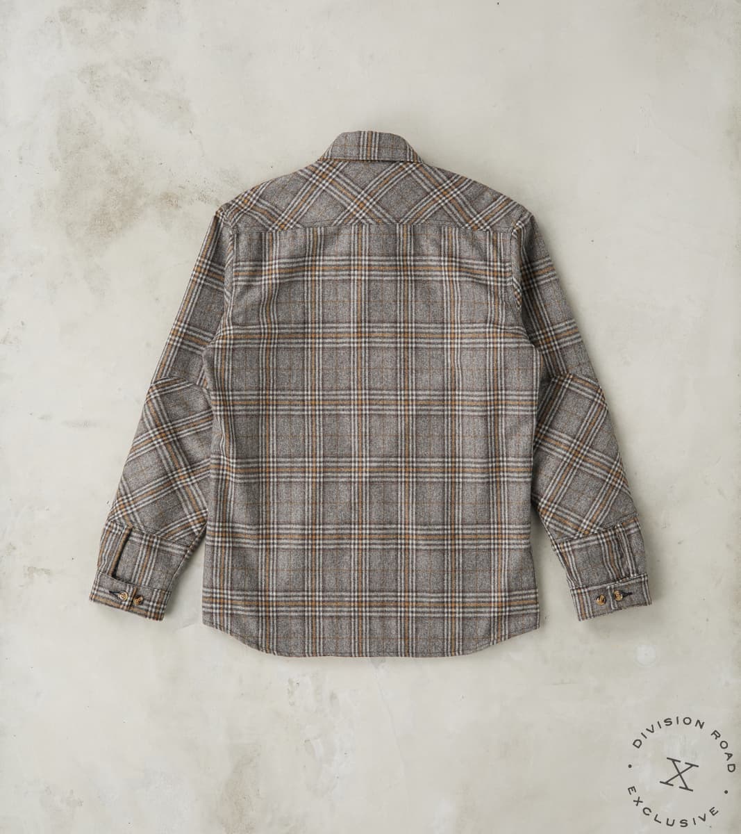 Crissman Overshirt - Fox Brothers® Flannel - Stone Grey Glen Check