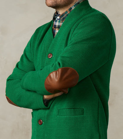 Collegiate Cardigan - Kelly Green/Luggage