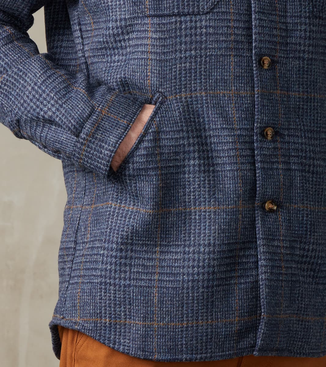 Crissman Overshirt - Fox Brothers® Tweed - Navy Prince of Wales Check