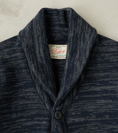 Shawl Cardigan - Dark Navy & Charcoal Melange